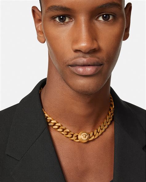 necklace man versace|Versace medusa necklace men's.